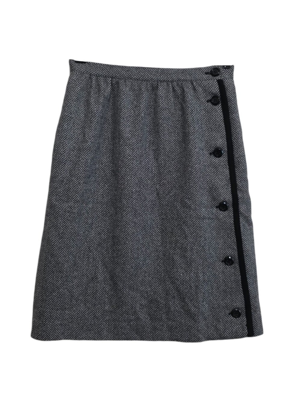 Valentino Miss V Cashmere Blend Chevron Midi Skirt Size 6